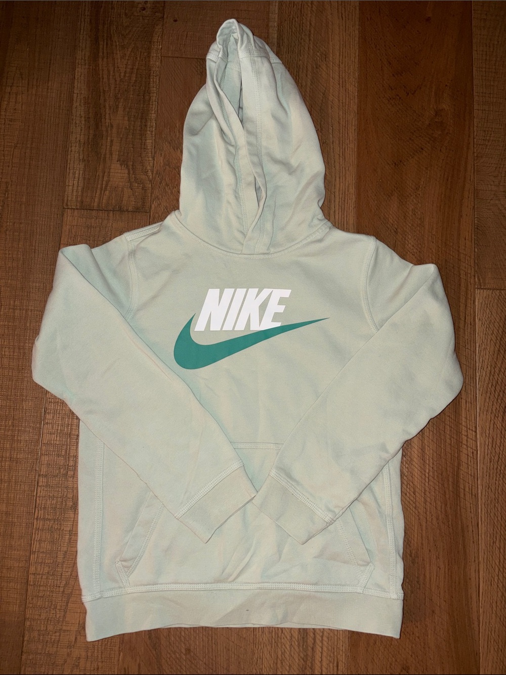 Nike Men’s Mint Green Crewneck Hoodie with White Logo